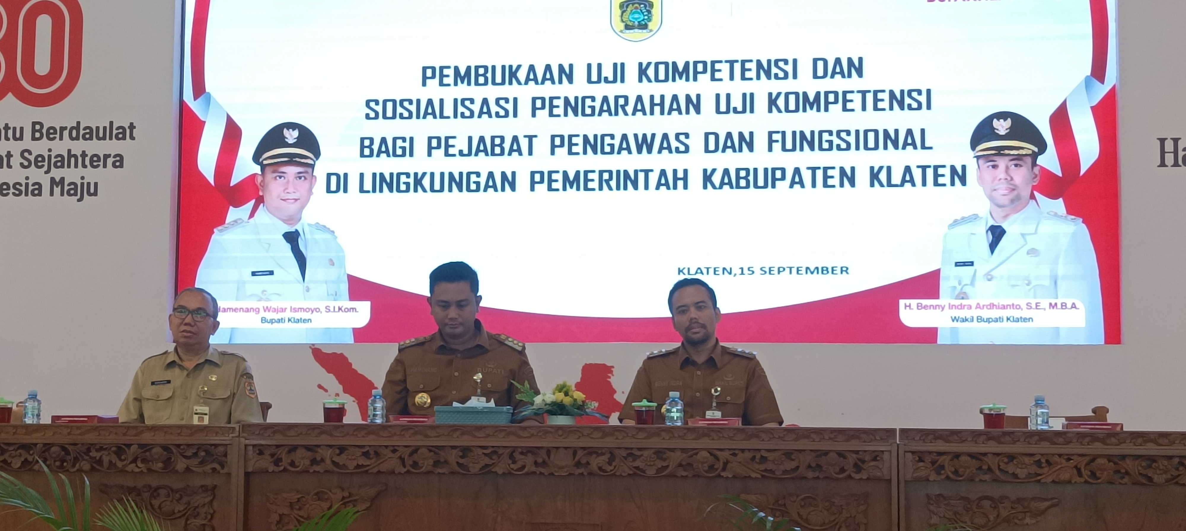 Pembukaan Penilaian Kompetensi dan Sosialisasi Pengarahan Penilaian Kompetensi bagi Pejabat Pengawas dan Fungsional di Lingkungan Pemerintah Kabupaten Klaten 