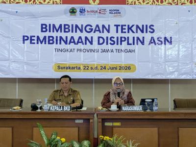 Perkuat Pembinaan dan Penegakan Disiplin ASN, BKD Jateng Selenggarakan Bimtek Pembinaan Disiplin ASN 2026